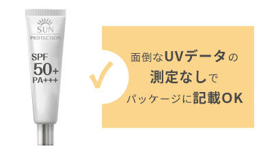 SPF50+・PA+++ 面倒なUVデータの測定なしでパッケージに記載OK