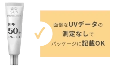 「SPF50＋・PA＋＋＋」面倒なUVデータの測定なしでパッケじに記載OK